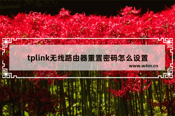 tplink无线路由器重置密码怎么设置