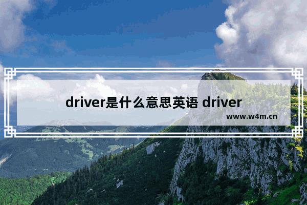 driver是什么意思英语 driver中文翻译