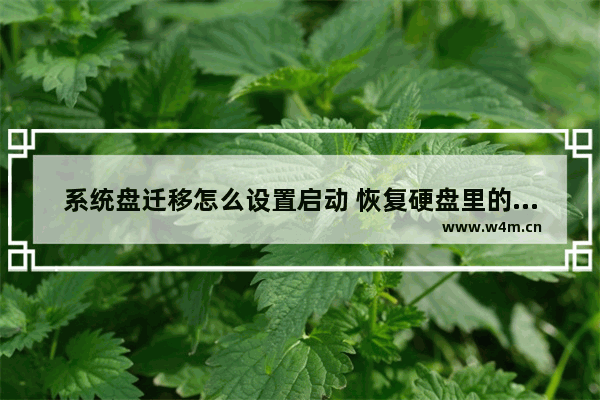 系统盘迁移怎么设置启动 恢复硬盘里的文件的方法