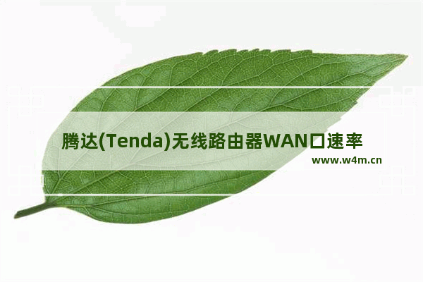 腾达(Tenda)无线路由器WAN口速率修改设置