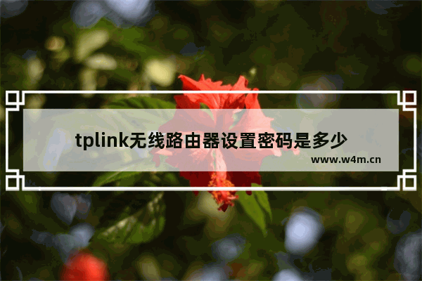 tplink无线路由器设置密码是多少