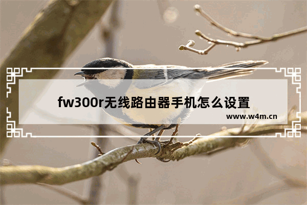 fw300r无线路由器手机怎么设置