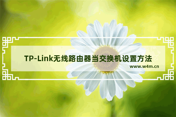 TP-Link无线路由器当交换机设置方法