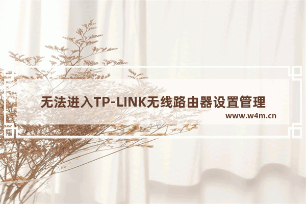 无法进入TP-LINK无线路由器设置管理界面怎么办？