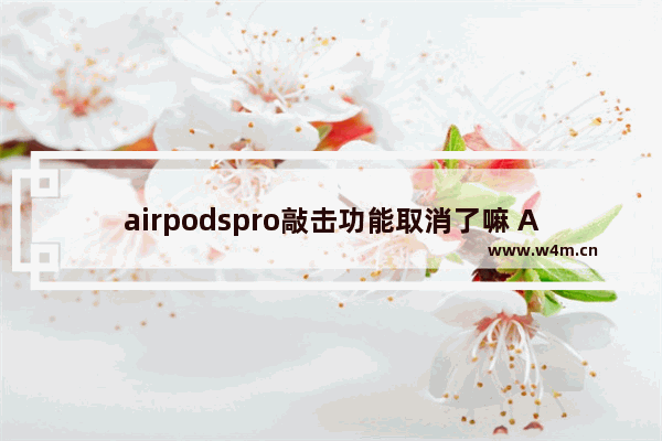 airpodspro敲击功能取消了嘛 AirPods Pro耳机敲击到按捏的升级介绍