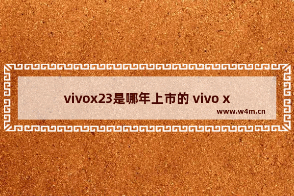 vivox23是哪年上市的 vivo x23上市与发布时间介绍