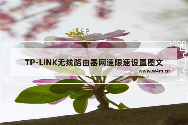 TP-LINK无线路由器网速限速设置图文教程(无线路由器网络速度限制设置图解教程)