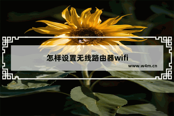 怎样设置无线路由器wifi