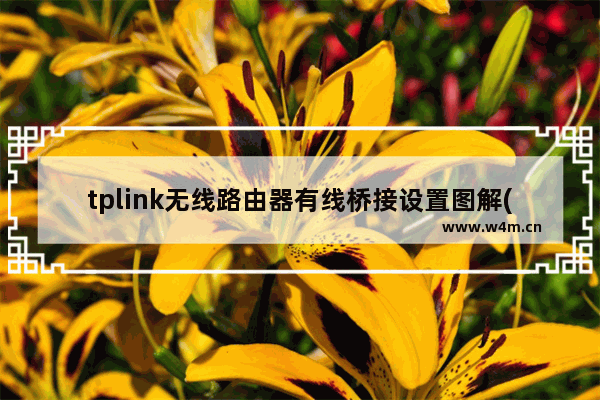 tplink无线路由器有线桥接设置图解(tp路由器有线桥连接方法)