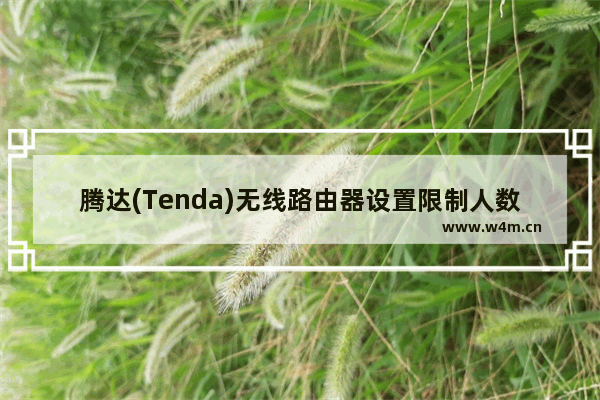 腾达(Tenda)无线路由器设置限制人数的方法