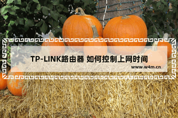 TP-LINK路由器 如何控制上网时间