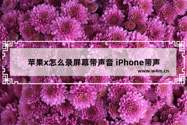 苹果x怎么录屏幕带声音 iPhone带声音录屏教程