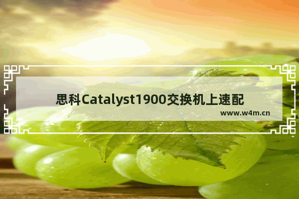 思科Catalyst1900交换机上速配VLAN