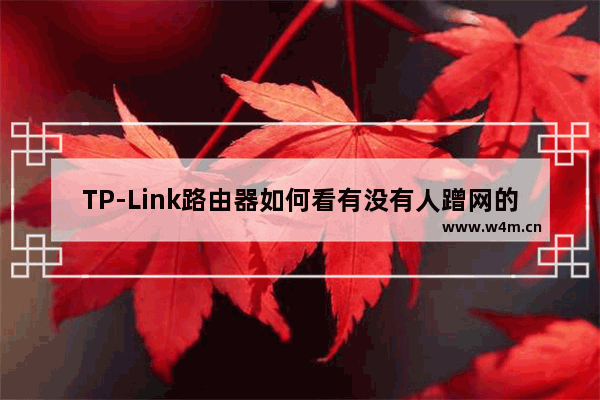 TP-Link路由器如何看有没有人蹭网的方法