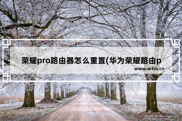 荣耀pro路由器怎么重置(华为荣耀路由pro怎么重启)