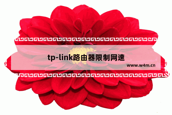 tp-link路由器限制网速