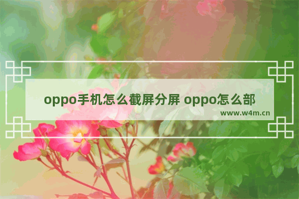 oppo手机怎么截屏分屏 oppo怎么部分截图怎么截