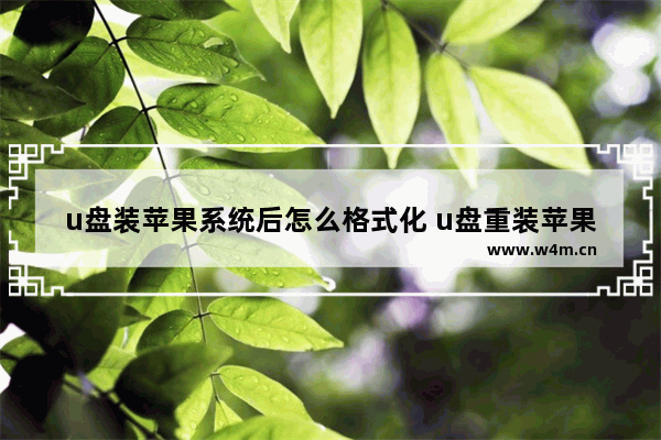 u盘装苹果系统后怎么格式化 u盘重装苹果系统步骤