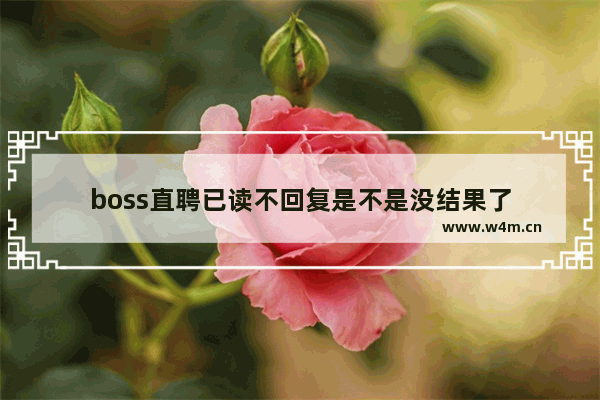 boss直聘已读不回复是不是没结果了