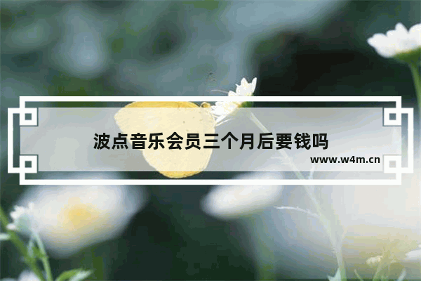 波点音乐会员三个月后要钱吗