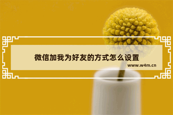 微信加我为好友的方式怎么设置