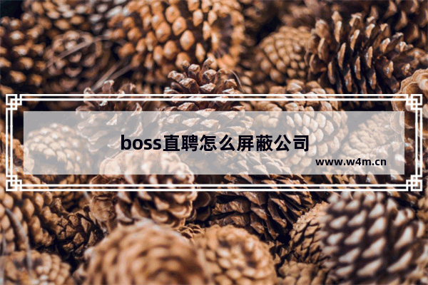 boss直聘怎么屏蔽公司