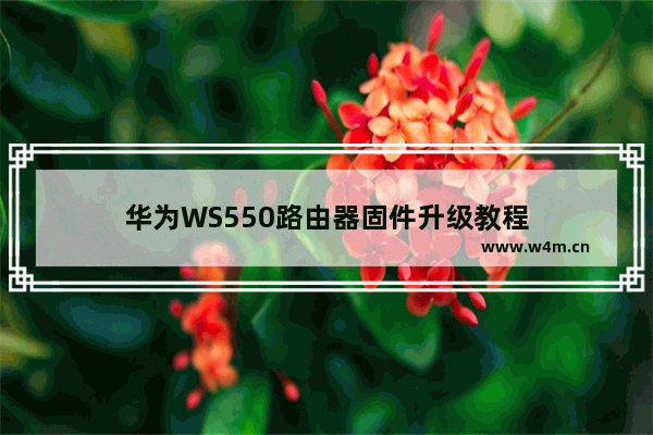 华为WS550路由器固件升级教程