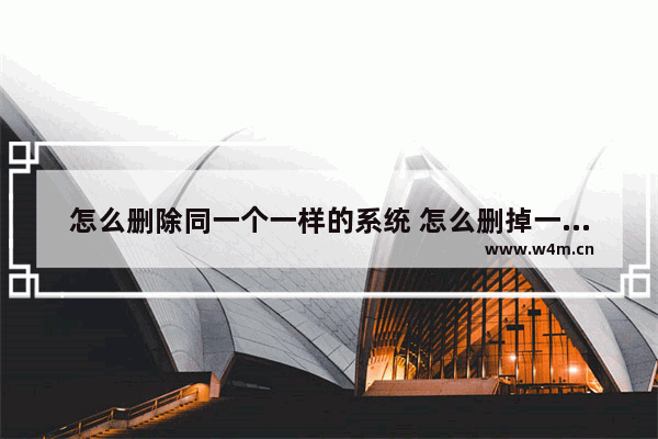 怎么删除同一个一样的系统 怎么删掉一个系统