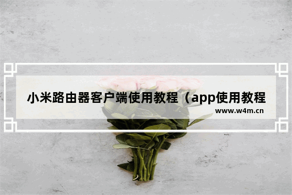 小米路由器客户端使用教程（app使用教程）