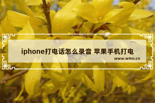 iphone打电话怎么录音 苹果手机打电话录音的方法