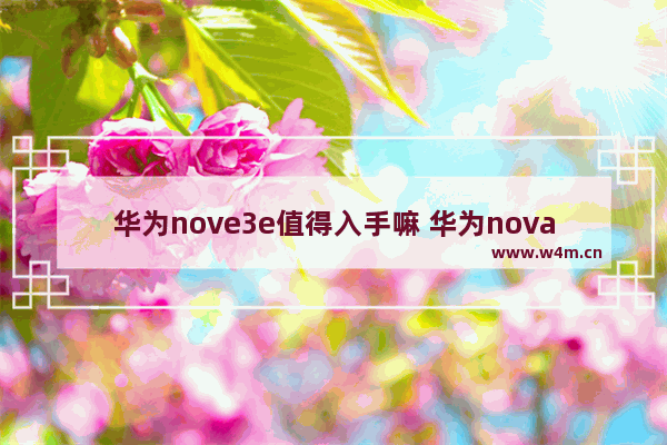 华为nove3e值得入手嘛 华为nova 3e评测