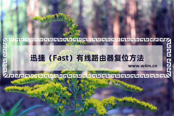 迅捷（Fast）有线路由器复位方法