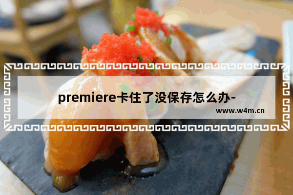 premiere卡住了没保存怎么办-