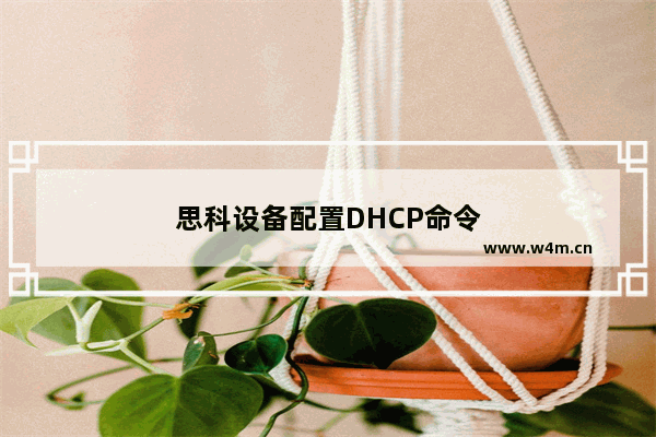 思科设备配置DHCP命令