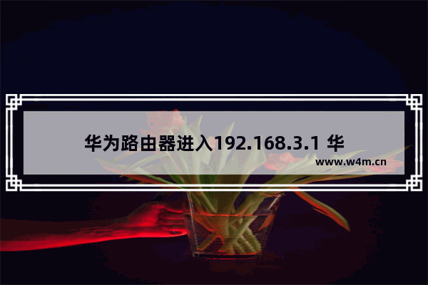 华为路由器进入192.168.3.1 华为路由器管理页面