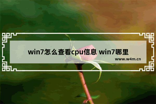 win7怎么查看cpu信息 win7哪里看cpu