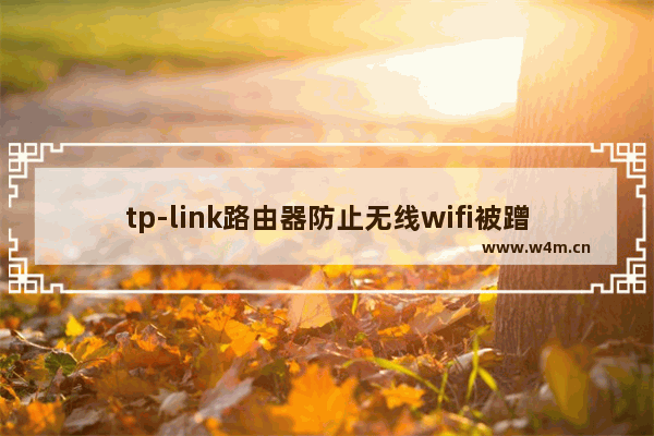 tp-link路由器防止无线wifi被蹭有哪些方法【详解】