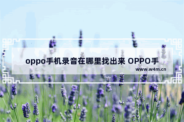 oppo手机录音在哪里找出来 OPPO手机快速录音的方法