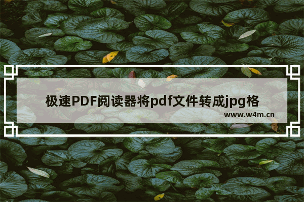 极速PDF阅读器将pdf文件转成jpg格式的方法