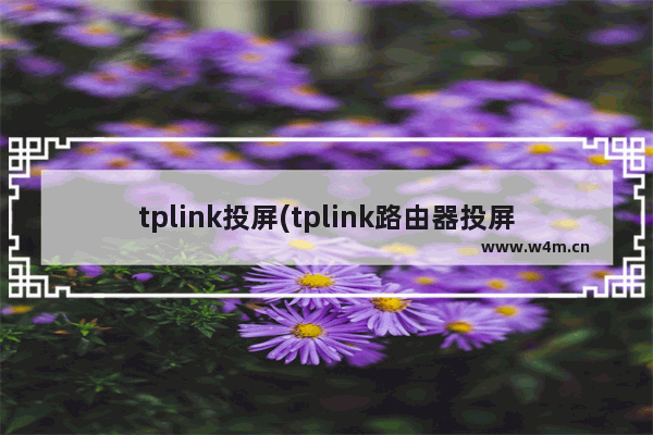 tplink投屏(tplink路由器投屏)