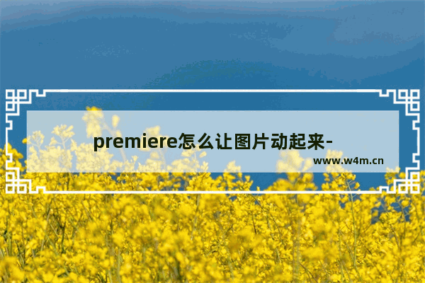 premiere怎么让图片动起来-