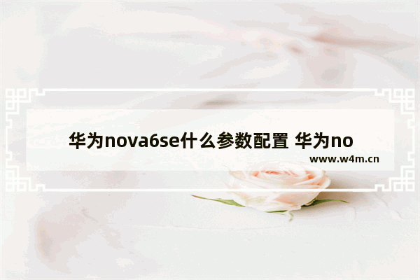 华为nova6se什么参数配置 华为nova 6 SE评测