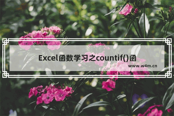 Excel函数学习之countif()函数的使用方法-