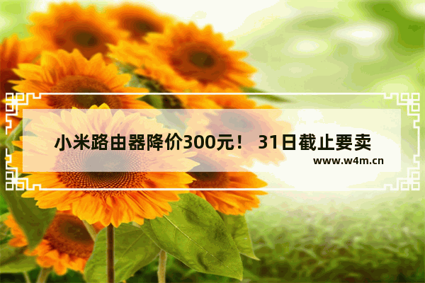 小米路由器降价300元！ 31日截止要卖的抓紧啦