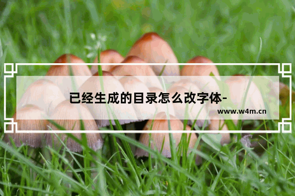 已经生成的目录怎么改字体-