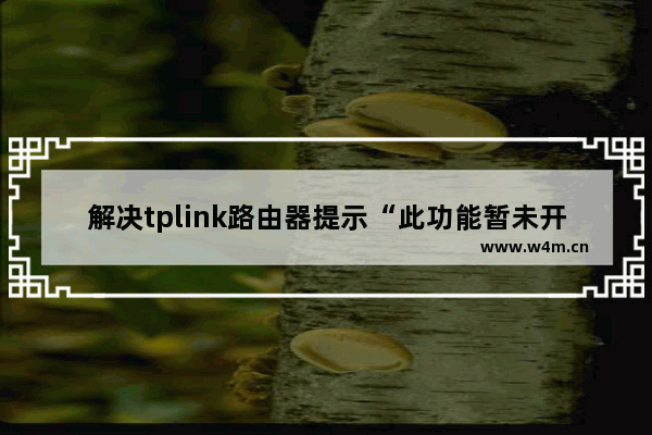 解决tplink路由器提示“此功能暂未开放”的方法