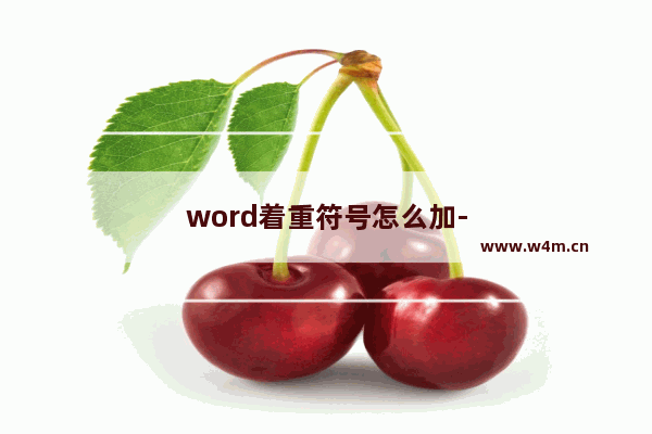 word着重符号怎么加-