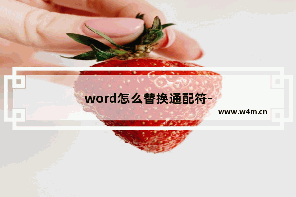 word怎么替换通配符-