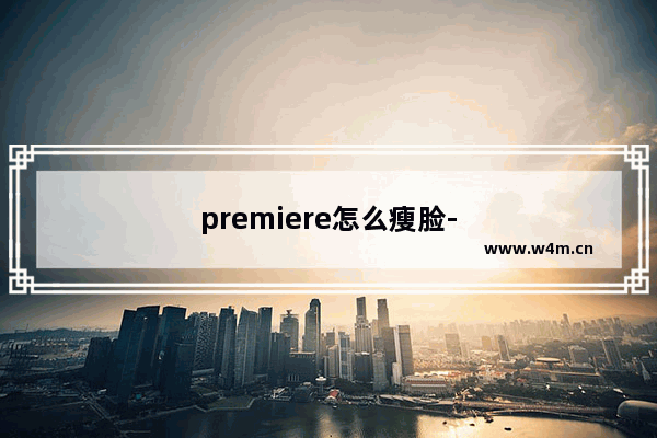 premiere怎么瘦脸-