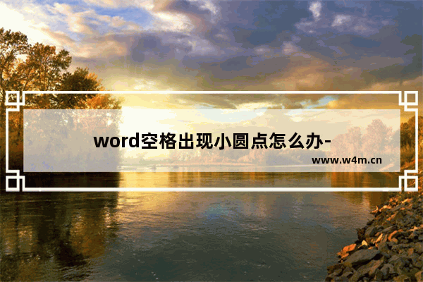 word空格出现小圆点怎么办-